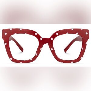 🤓 Prescription Glasses Zeelool-Malcolm- Red Polka Dot🤓